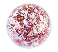 Pongnas La Piscina Gonfiabile del Pallone da Spiaggia da 16 Pollici Gioca in PVC Trasparente con Paillettes Glitterate per il Parco Acquatico per Feste Estive per Bambini e Adulti (Oro rosa)