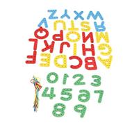 Pongnas Lettere di Allacciatura Giocattolo di Threading Dell'alfabeto con 26 Lettere Maiuscole A-Z e 8 Lacci per Il Riconoscimento delle Lettere delle abilità Motorie Fine