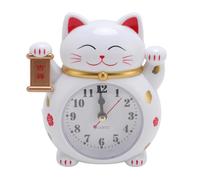 Pongnas Lucky Cat Alarm Clock Good Lucky Cat Clock Cine Cartoon Cat Old con Allarme Calibrazione Temporale per la Camera da Letto per la Camera da Letto (YF2025B)