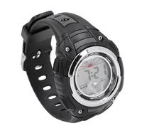 Pongnas Orologio Digitale Versatile per Uomo e Donna con Luce Notturna a LED, Cronometro e Sveglia - Cinturino in caucciù Rosso Antiurto (BLACK)