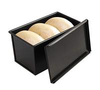 Pongnas Padella Pane Non Stick Coperchio Torta Rettangolare Torta per la Cottura da Forno a Pressione Cottura (BLACK)