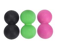 Pongnas Palla Massaggio Rilassante Autofasciale a Forma di Arachidi per Punti Trigger per Alleviare L'affaticamento Muscolare con Materiale TPR, Portatile per Yoga Ed Esercizio Fisico (nero+rosa