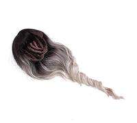 Pongnas Parrucche Lunghe Ondulate Donna, Parrucca Sintetica con Sfumature Nere e Beige, 65 Cm, Comoda Fodera in Rete Traspirante, con versatilità di Arricciatura e Styling per