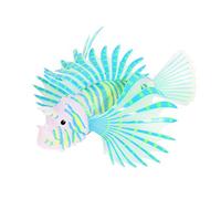 Pongnas Pesce Finto, a 4 Colori per Decorazioni per Acquario Pesce in Plastica con Materiale Silicone Morbido Che Brilla di Notte per Pesce Lattina per Acquario (BLUE)