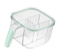 Pongnas Scatola per Condimenti Barattolo per Condimenti in PET Resistente con Finestra Trasparente a 4 Scomparti con 4 Cucchiai per l'organizzazione della (verde chiaro)