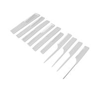 Pongnas Set di 10 Pettini Professionali per Spazzole per Capelli, Pettine a Doppia Coda di Forme Diverse per Styling dei Capelli, Taglio Districante, Stilista, Salone, Uso Domestico,