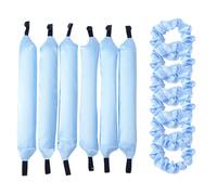 Pongnas Set di Bigodino Pigro Set 6pcs Grandi Rulli in Schiuma per Tubo di Arricciacapelli Ondulati con Strumento di Arricciacapelli per Capelli per Uso Domestico per Uso Domestico (con fasce per