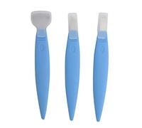 Pongnas Set di Coltelli per Pedicure in Acciaio Inossidabile 3 Pezzi, Ampio Piatto Obliquo per Calli, Pelle Morta, Unghie Incarnite, con Manico in Gomma Morbida Antiscivolo, per Manicure e (blu scuro)