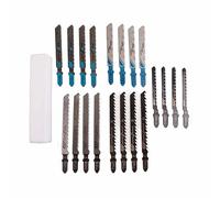 Pongnas Set di Lame per Seghetto Alternativo con Attacco a T HSS da 20 Pezzi per il Taglio Rapido di Legno e Metallo, Compatibili con più Marche