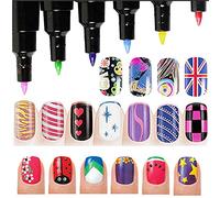 Pongnas Set di Penne per Nail Art 16 Pezzi, Penne per Smalto 3D per Design delle Unghie Fai-te con Controllo della Punta Fine, a Base D'acqua Senza Lampada Necessaria per Manicure in