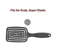 Pongnas Spazzola per Asciugacapelli Pettine per Massaggio Manico in Gomma Morbida Massaggio Elastico per Cuoio Capelluto Pettine Antistatico per Uomo Donna Nero Rosa Verde 23,5 * 7,6 (BLACK)