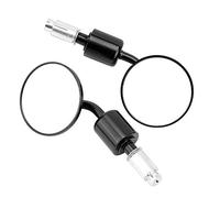 Pongnas Specchietti Retrovisori Ovali in Alluminio Premium da 2 Pezzi per Moto - Specchietti Laterali Riflettenti Ultra Trasparenti con Giunto a 360° - Adatto a Manubri da 19-20 Mm