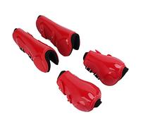 Pongnas Stivali Sportivi per, Stivali Splint per Salti Morbidi a Cavallo Regolabili Traspiranti Set 4pcs di Guardia Tendineo per Guscio per Saltare i Che Saltano (1 Impostare Rosso L)