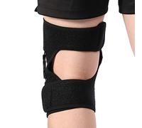 Pongnas Supporto per Ginocchio Sportivo Regolabile Tutore Protettore Maniche di Compressione per Gamba Supporto Mediale e Laterale Efficace per la Corsa in Bicicletta (staffa nera)