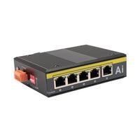 Pongnas Switch Poe Industriale a 5 Porte, Ampio Intervallo di Temperature, Custodia in Metallo, per Smart Grid, Trasporto Ferroviario, Metallurgia Mineraria
