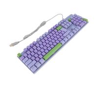 Pongnas Tastiera da Gioco Cablata con Tasti Grandi e Supporto USB Retroilluminato per computer: Ideale per Comfort e stabilità (Cielo bianco bluastro) (PURPLE)