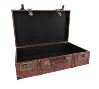 Pongnas Valigia Vintage in Legno Vasca retrò Baule Antica Decorativa con Maniglia in Pelle e Rivetti per gli Oggetti di Viaggio per la Decorazione per la Casa