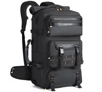 Ponhog Mochila de Viaje Grande 50L, Mochila Viaje Impermeable para Portátil 17,3, Travel Backpack para Excursión y Acampada, Negro