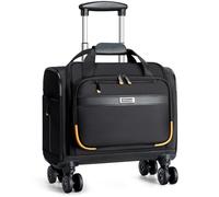 Ponhog Rolling - Borsa per computer portatile, con 4 ruote girevoli, 15,6 pollici, in nylon 1680D, impermeabile, per uomini e donne, per lavoro, viaggi, colore nero (nero, 15,6 pollici)