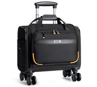 Ponhog Rolling Laptop Bag - Valigetta con 4 ruote girevoli, 17,3 pollici, in nylon 1680D, resistente all'acqua, borsa per computer per uomini e donne, lavoro, viaggi, colore nero