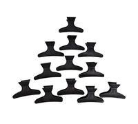 PONIK'S PROFESSIONAL 12 mollette per capelli - farfalla grande in plastica nera - fermagli per capelli da donna e parrucchiere - antiscivolo e delicato sui capelli - ideale per lo styling