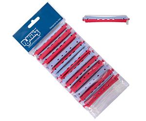 PONIK'S PROFESSIONAL Bigodini for Permanent Set - 12 Pieces Cold Wave Rods 11mm with Round Rubber Tabs