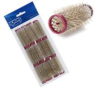 PONIK'S PROFESSIONAL - Bigodini in metallo, con setole, bigodini in metallo, 12 pezzi, bigodini da 18 mm, set di rulli per capelli, arricciacapelli, set di bigodini - rosso