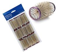 PONIK'S PROFESSIONAL - Bigodini in metallo, con setole, bigodini in metallo, 12 pezzi, bigodini da 24 mm, set di rulli per capelli, arricciacapelli, set di bigodini - viola