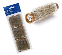 PONIK'S PROFESSIONAL - Bigodini in metallo, con setole, bigodini in metallo, 12 pezzi, bigodini da 13 mm, set di rulli per capelli, arricciacapelli, set di bigodini - Golden