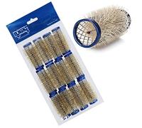 PONIK'S PROFESSIONAL - Set di Bigodini in Metallo Con Setole, 12 Pezzi da 21 mm, Rulli per Capelli, Arricciacapelli - Blu