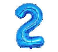 Ponmoo Foil Palloncini Numeri 2 Blu 40" (101cm), Gonfiabili Elio o Aria, Gigant Numero 0-9, 10-29, 30-100, Granda Palloncino per Anniversario, Decorazione Feste di Compleanno