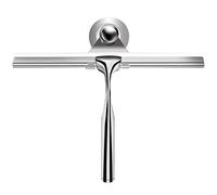 Ponsey - Tergivetro in Acciaio Inox con Spazzola Intercambiabile, lavavetri per Bagno, specchi, finestre, vetri, Lega di Zinco, Argento.