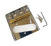 Ponte a sei corde per chitarre elettriche TL Design con bordo piegato Cordiera regolabile Argento pieno Colore argento oro Ponte Chitarra Acustica Generico(Silver and gold code)