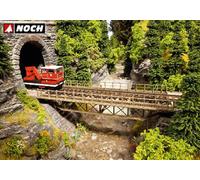 Ponte a travatura diritto con piloni 18 cm HO NH67024 - noch modellismo