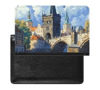 Ponte Carlo a Praga Repubblica Ceca (4) Porta passaporto per uomo e donna in pelle PU custodia passaporto portafoglio da viaggio