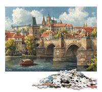 Ponte Carlo Puzzle in Legno 300 Pezzi Per Adulti Per Gioco Familiare Decorazione Interna Unica Regalo Per Amore E Amico Gioco Education Stress Relief 300pcs (40x28cm)