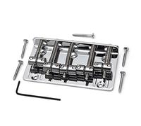 Ponte chitarra elettrica 5 set a sinistra a 5 corde Sella piatta Single Tremolo Bridge System per chitarra elettrica Chrome Black (Color : Silver)