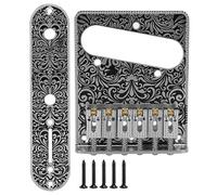 Ponte Chitarra Elettrica 6 Sella, Tailpiece in Metallo Oro, Accessorio per Riparazione e Sostituzione - Design Elegante, Alta Resistenza, Ideale per Musiclily Pro Archtop e (Tipo 2)