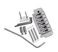 Ponte chitarra elettrica 6 String Heler Electric Guitar Roller Sella Tremolo Bridge System With Body Mount Claw Screw Wrench Tremolo Bar Stuss(Color:Silver)