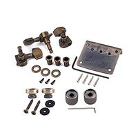 Ponte chitarra elettrica Kit Combinati Bronzo Bronzo Ponte Tuning Tuning Pegs Manopole Di Controllo Cinturino Cincello Serrature Chiavi Viti Rondelle Per 3 String Cigar Box Guitar