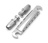 Ponte chitarra elettrica Oro/Nero/Chrome 6 String Slodry Saddle Tune-O-Matic Bridge Per Lp. Chitarra Elettrica (Color : Silver)