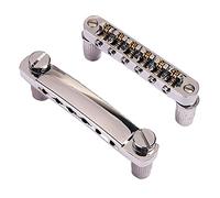 Ponte chitarra elettrica Set Chrome Roller Saddle Bridge Con 2 Borchie Corrispondenti E Cornice Di Coda Di Blocco
