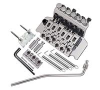 Ponte chitarra elettrica Tremolo Bridge System Guitar Electric 6 String Double Roll Skinpiece Sella Per Chitarra Elettrica Sostituzione Di Materiali In Lega Di Zinco (Color : Silver)