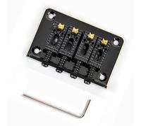 Ponte Chitarra Ponte fisso per chitarra a quattro corde 60x38.5 corde inferiore o passante con sella a rullo nera