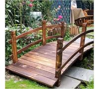 Ponte da giardino in legno con ringhiere di sicurezza, grande ponte decorativo for laghetti, for cortili, ruscelli e torrenti, ponte ad arco for esterni (59,1x25,6x19,7 pollici)
