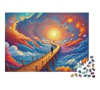 Ponte da Sogno Puzzle 1000 Pezzi Gioco di Puzzle 1000 Pezzi Cartonato per Adulti Cielo Surreale Relax Decorazione Regalo 38x26cm/1000pcs