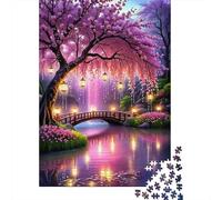 Ponte dei Ciliegi Puzzle per Adulti Puzzle 1000 Pezzi Paesaggio Notturno Gioco di Puzzle 1000 Pezzi Relax Decorazione Casa 70x50cm/1000pcs