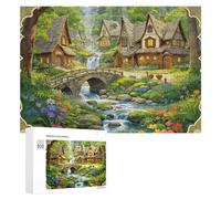 ponte della cascata puzzle adulti casetta di campagna puzzle 300 pezzi premium puzzle in legno per adulti,per ragazzi studenti puzzle intellettuale