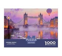 Ponte della Torre di Londra Nebbia Puzzle in Legno Impermeabile DIY Puzzles Da 1000 Pezzi Per Adulti Sfidanti E Rompicapo Giochi Educativi