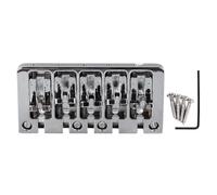 Ponte di bassi a 5 corde top top micro regolabile sostituzione del ponte dei bassi con viti di bloccaggio per bassi elettrici Esercitazioni per la performance Materiale metallico (Argento)